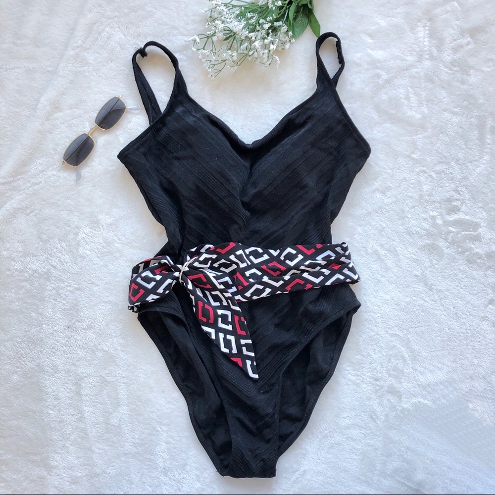 2/$20 | Vintage swimsuit with belt detail